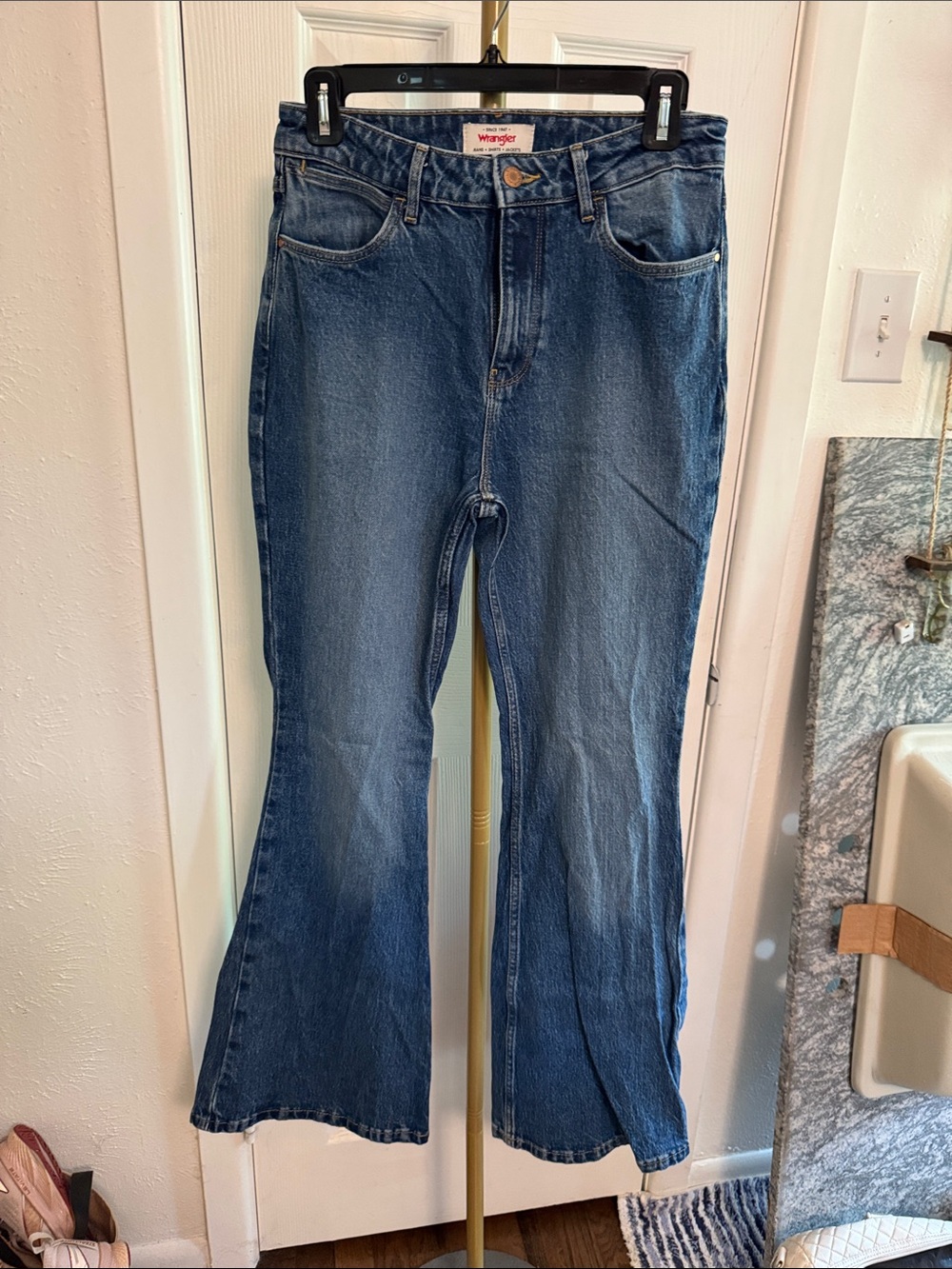 Wrangler Women's Dark Blue Flare Jeans 6/28 x 32